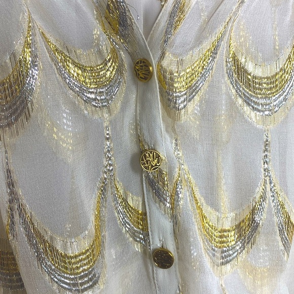 Lilly Pulitzer ELSA TOP, Gold & Silver Metallic Jacquard, small - Picture 7 of 16